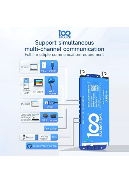 Smart Active Balance Lifepo4 Bms 8S-24S 300A