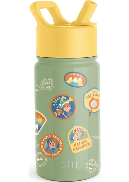 ， Hasır Kapaklı Çocuk Su Şişesi | Yeni Yürümeye Başlayan Çocuklar ve Erkek Çocuklar Için Yalıtımlı Paslanmaz Çelik Yeniden Kullanılabilir Bardak | (Yurt Dışından)