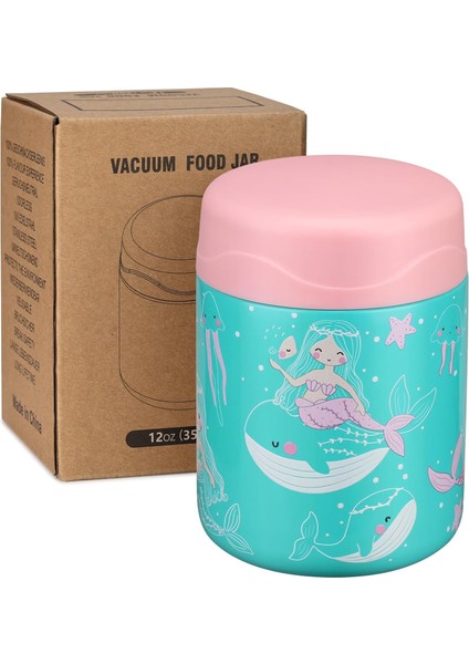 ， 12 Oz Çorba Yalıtımlı Çocuklar Yalıtımlı Gıda Kavanoz Geniş Ağızlı Öğle Yemeği Kabı Sızdırmaz Paslanmaz Çelik Vakumlu Öğle Yemeği Kutusu Okul Gezisi Için Açık (Yurt Dışından)