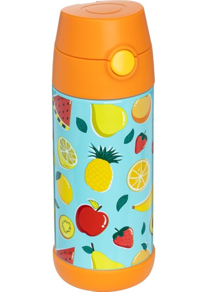 Çocuk Su Şişesi Yalıtımlı Paslanmaz Çelik Pipetli Termos (Kız/erkek) – Lama 12 Oz. (Yurt Dışından)