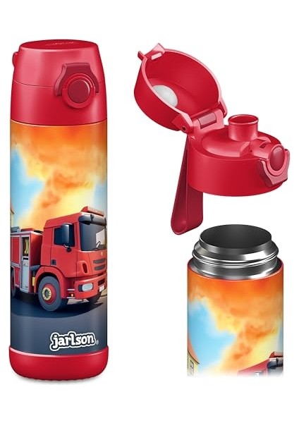 Çocuk Su Şişesi Yalıtımlı Paslanmaz Çelik Su Şişesi Bpa Içermez Sızdırmaz Okullar ve Anaokulları Için Bardak Kapaklı Çocuk Şişesi (350ML) (Yurt Dışından)