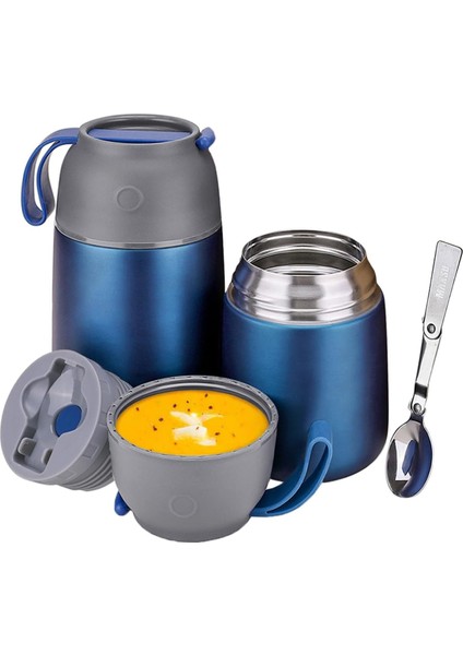 Çocuklar ve Yetişkinler Için Yalıtımlı Çorba Konservesi 17 Ons Paslanmaz Çelik Kaşıklı Yalıtımlı Gıda Kabı Üçlü Duvar Yalıtımı (Gökkuşağı) (Yurt Dışından)