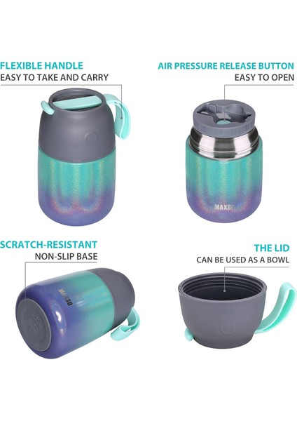 Çocuklar ve Yetişkinler Için Yalıtımlı Çorba Konservesi 17 Ons Paslanmaz Çelik Kaşıklı Yalıtımlı Gıda Kabı Üçlü Duvar Yalıtımı (Gökkuşağı) (Yurt Dışından) modelleri