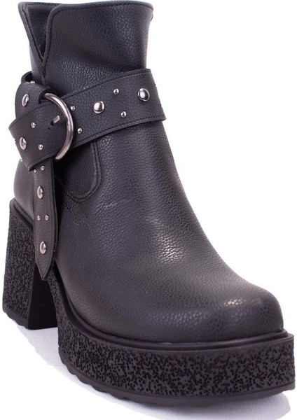 DZA07-8962278 Siyah Günlük Platform Topuklu Kadın Bot