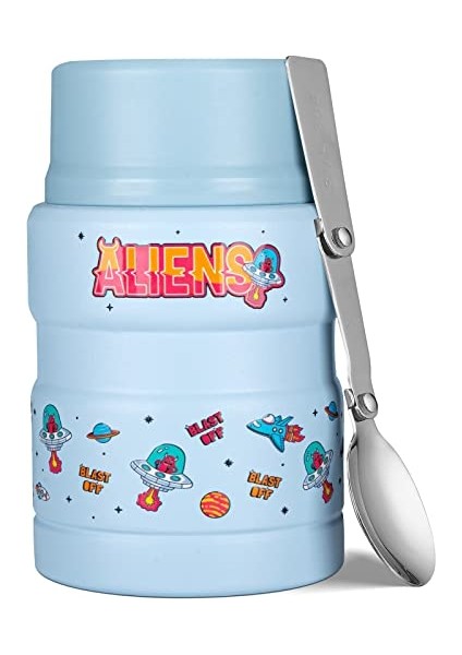 ， 17 Oz Çocuk Güveç - Katlanır Kaşıklı Çorba Kavanozu - Sıcak ve Soğuk Yemek Kavanozu - Pink Fox (Yurt Dışından)