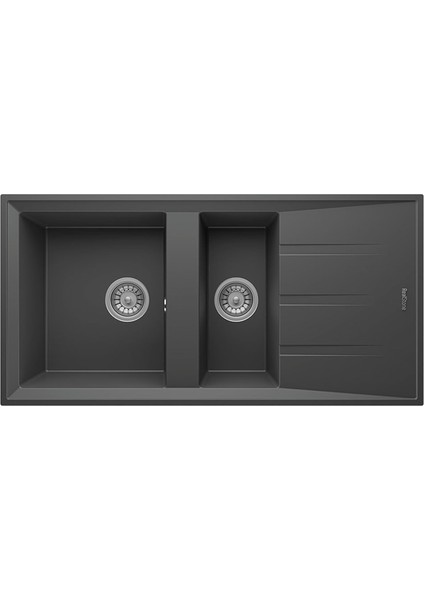 Salda 100 Antrasit 1,5 Gözlü Granit Eviye (REALSTONE.P-013-A)