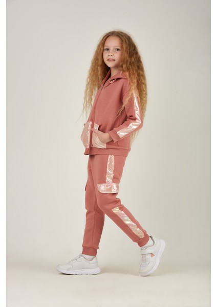 SCK-1025 Serbend Kız Çocuk Fermuarlı Sweatshirt