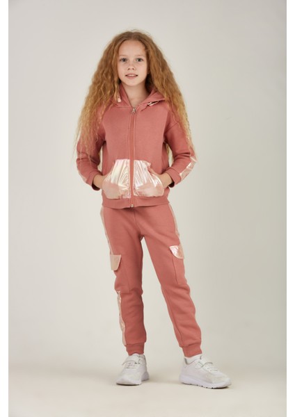 SCK-1025 Serbend Kız Çocuk Fermuarlı Sweatshirt