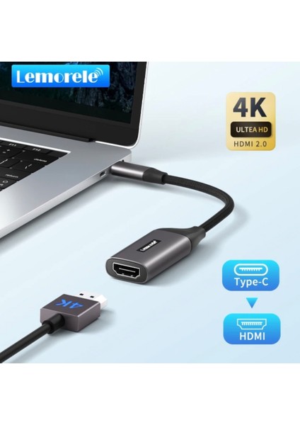 4K Hdmi Dönüştürücü CE/FC/ROHS Lisanslı Adaptör Hdmi Dönüştürücü Type-C Girişli