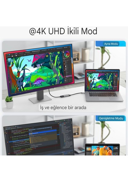 4K Hdmi Dönüştürücü CE/FC/ROHS Lisanslı Adaptör Hdmi Dönüştürücü Type-C Girişli