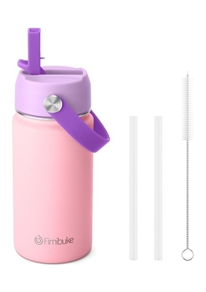 Çocuklar Yalıtımlı Su Şişesi 14 Oz Bpa Içermeyen Paslanmaz Çelik Çift Duvar Vakum Sızdırmazlık Öğrencileri Erkekler ve Kızlar Için Pipetli (1 Paket Mavi Dinozor) (Yurt Dışından)