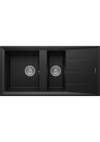Salda 100 Siyah 1,5 Gözlü Granit Eviye (REALSTONE.P-013-S)