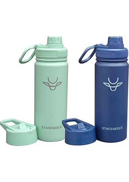 ，，çocuk Yalıtımlı Vakumlu Su Şişesi Hasır Kapaklı Paslanmaz Çelik Su Şişesi Erkekler ve Kızlar Için Sızdırmaz Hafif Çevre Dostu (550ML) (Yurt Dışından)