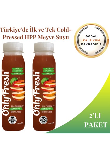 Only Fresh Elma Suyu Taze Soğuk Sıkım 5 Al (10 Adet) 3 Öde (6 Adet) Çeşit Seçenekli