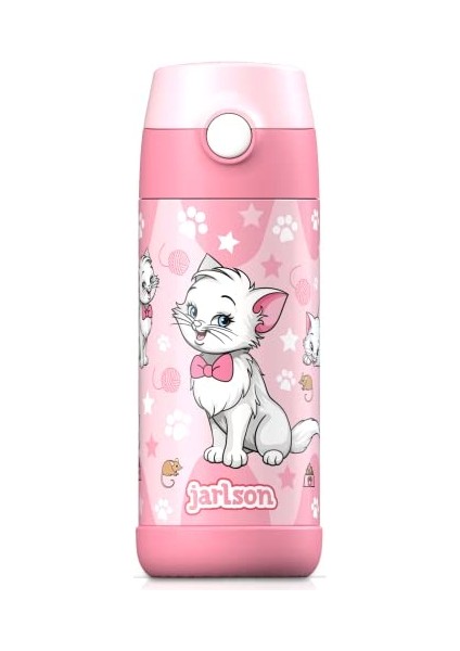 Çocuk Su Şişesi Yalıtımlı Paslanmaz Çelik Su Şişesi Bpa Içermez Sızdırmaz Okullar ve Anaokulları Için Bardak Kapaklı Çocuk Şişesi (350ML) (Yurt Dışından)