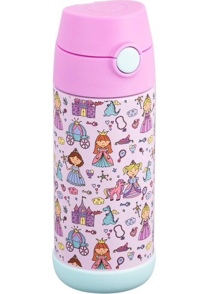 Çocuk Su Şişesi Yalıtımlı Paslanmaz Çelik Pipetli Termos (Kız/erkek) – Lama 12 Oz. (Yurt Dışından)