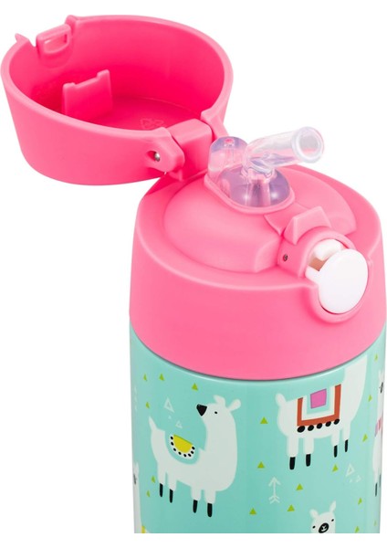Çocuk Su Şişesi Yalıtımlı Paslanmaz Çelik Pipetli Termos (Kız/erkek) – Lama 12 Oz. (Yurt Dışından) fırsatları