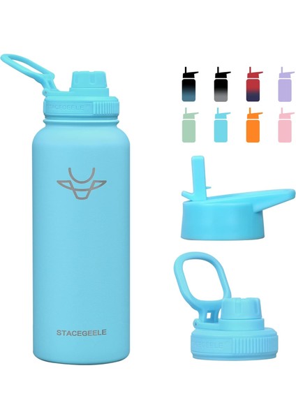 ，，çocuk Yalıtımlı Vakumlu Su Şişesi Hasır Kapaklı Paslanmaz Çelik Su Şişesi Erkekler ve Kızlar Için Sızdırmaz Hafif Çevre Dostu (550ML) (Yurt Dışından)