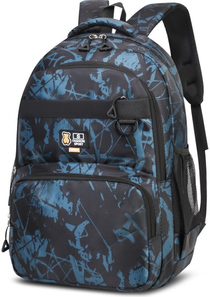 Erkek Çocuklar, Ortaokul ve Lise Öğrencileri Için Baskılı, Su Geçirmez ve Aşınmaya Dayanıklı Sırt Çantası, Geniş Kapasiteli Okul Çantası, Şık ve Rahat Sırt Çantası (Yurt Dışından)