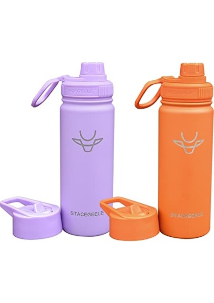 ，çocuk Yalıtımlı Vakumlu Su Şişesi Hasır Kapaklı Paslanmaz Çelik Su Şişesi Erkekler ve Kızlar Için Sızdırmaz Hafif Çevre Dostu (550ML) (Yurt Dışından)