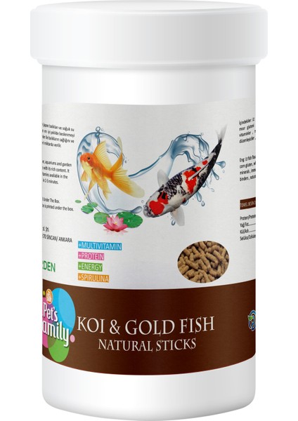 Koi & Gold Fish Natural Sticks 1L/100gr x 2 Adet