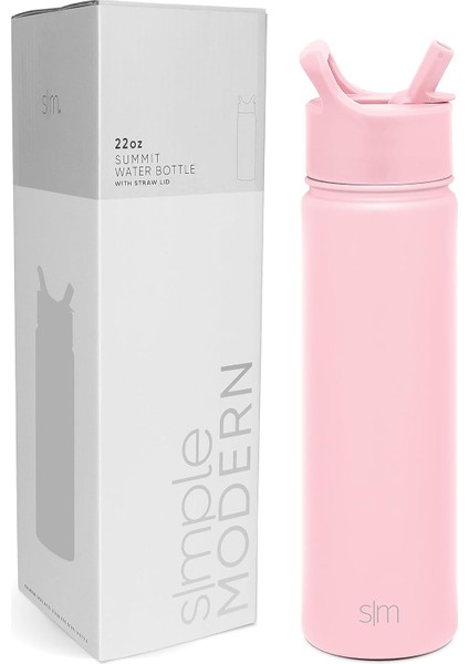 ，，çocuklar Için Saman Kapaklı Su Şişesi Vakum Yalıtımlı Paslanmaz Çelik Metal Termos Yeniden Kullanılabilir Sızdırmaz Bpa Okulu 18 Oz (Yurt Dışından)