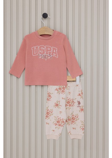 Kız Bebek 2'li Takım USB2130 Retro Pembe