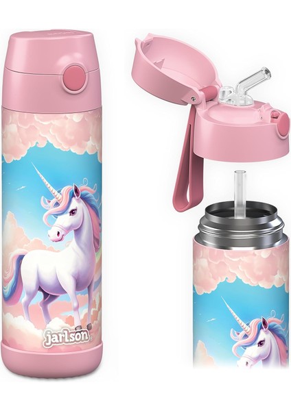 ， Çocuk Paslanmaz Çelik Hasır Su Şişesi 350ML – Bpa Free – Sızdırmaz – Okul ve Kreşler Için Yalıtımlı Su Şişesi (Yurt Dışından)