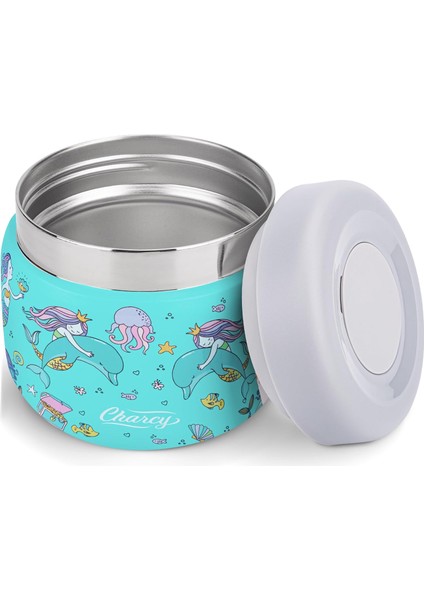 Oz Çocuk Paslanmaz Çelik Yalıtımlı Gıda Kavanoz Geniş Ağızlı Anti-Sızıntı Çorba Yalıtımlı Konteyner Seti Mavi Yeşil Denizkızı (Yurt Dışından) fiyatları