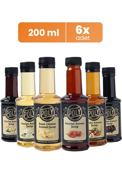 Yüksek Aromalı Kahve Şurubu  (6 Adet x 200 ML.)