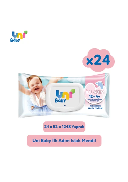 Uni Baby Ilk Adim Islak Mendil 24x52 (1248 Yaprak)