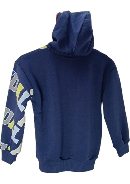 Erkek Çocuk Baskılı Kapüşonlu Sweat Shirt Laciver 8 Yaş Lacivert fiyatları