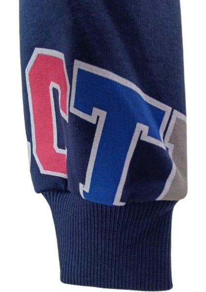Erkek Çocuk Baskılı Kapüşonlu Sweat Shirt Laciver 8 Yaş Lacivert indirimleri