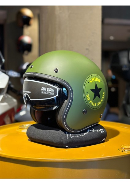 Kask Jet&Cafe Dallas Retrpain Sv (Gözlüklü) Grafik