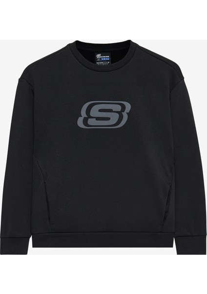 B Essential Crew Neck Sweatshirt Büyük Erkek Çocuk Siyah Sweatshirt SK232065-001