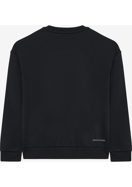 B Essential Crew Neck Sweatshirt Büyük Erkek Çocuk Siyah Sweatshirt SK232065-001 fiyatları