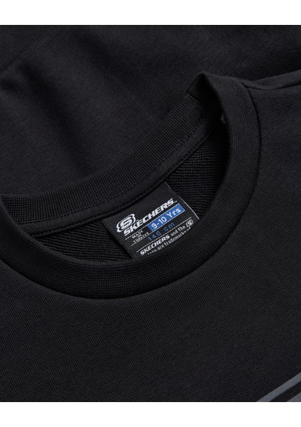 B Essential Crew Neck Sweatshirt Büyük Erkek Çocuk Siyah Sweatshirt SK232065-001 modelleri