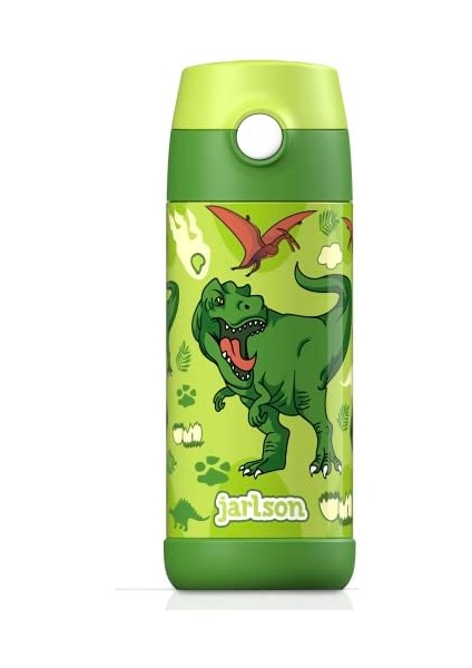 Çocuk Su Şişesi Yalıtımlı Paslanmaz Çelik Su Şişesi Bpa Içermez Sızdırmaz Okullar ve Anaokulları Için Bardak Kapaklı Çocuk Şişesi (350ML) (Yurt Dışından)