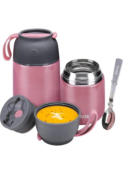 Çocuklar ve Yetişkinler Için Yalıtımlı Çorba Konservesi 17 Ons Paslanmaz Çelik Kaşıklı Yalıtımlı Gıda Kabı Üçlü Duvar Yalıtımı (Gökkuşağı) (Yurt Dışından)