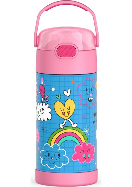 Pipetli Su Şişesi – 12 Oz Eskiz Defteri – Çocuk Paslanmaz Çelik Vakum Yalıtımlı Kapaklı Su Şişesi (Yurt Dışından)