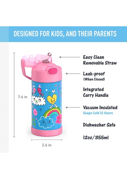 Pipetli Su Şişesi – 12 Oz Eskiz Defteri – Çocuk Paslanmaz Çelik Vakum Yalıtımlı Kapaklı Su Şişesi (Yurt Dışından) modelleri