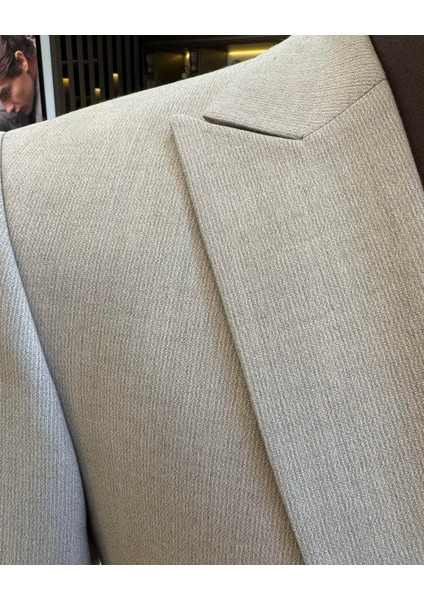 Italyan Stil Ceket Yelek Pantolon Takım Elbise Bej T12811 indirimleri