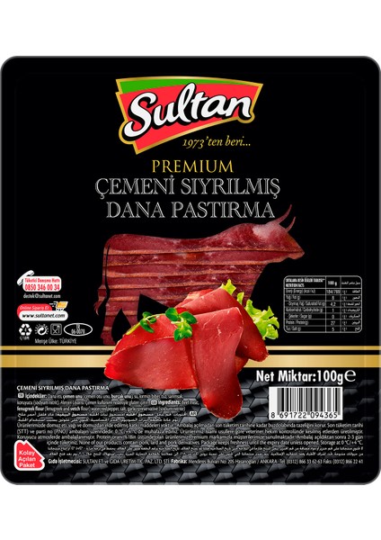Etçi Çemeni Sıyrılmış Pastırma 100 gr