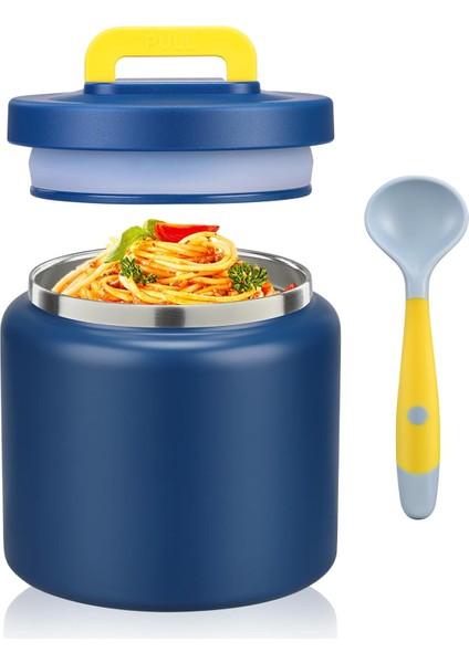 13.5 Oz Çocuklar Sıcak ve Soğuk Gıda Termos Öğle Yemeği Kabı Termal Sızdırmaz Vakum Paslanmaz Çelik Geniş Ağızlı Öğle Yemeği Çorba Izolatörü (Denizkızı) (Yurt Dışından)