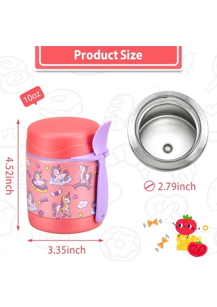 ， 10 Oz Çorba Yalıtımlı Öğle Yemeği Yalıtımlı Çocuk Maması Kaşıklı Kavanoz Yalıtımlı Gıda Kabı Sızdırmaz Paslanmaz Çelik Geniş Ağızlı Öğle Yemeği Kavanozu (-Benzersiz Ma) (Yurt Dışından) fırsatları