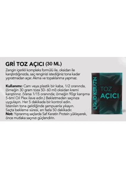 Saç Rengi Boya Açıcı Set (Gri Toz Açıcı + Oksidan Krem) fırsatları