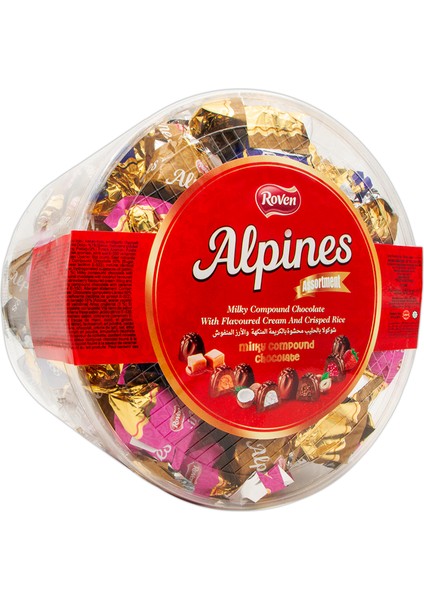 Alpines Pirinç Patlaklı Sütlü Çikolata Mix Krema Dolgulu Karışık Tatlar 1 kg modelleri
