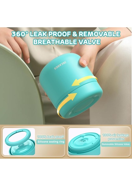 Sıcak Yemek Için 12 Oz Çocuk Yalıtımlı Gıda Kavanoz Geniş Ağızlı Çorba Yalıtımlı Gıda Kavanoz Yalıtımlı Öğle Yemeği Kabı Vakum Termos - Açık Mavi (Yurt Dışından) fırsatları