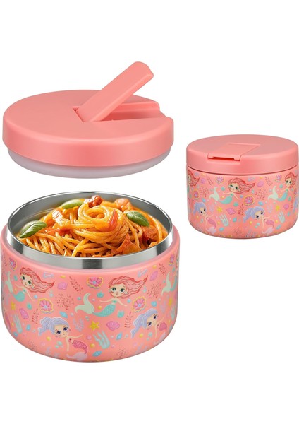 ， 12 Oz Yalıtımlı Vakumlu Gıda Kavanoz, Sıcak Yemek Için Geçmeli Kapaklı Geniş Ağızlı Çorba Kavanoz Çocuk Sızdırmaz Paslanmaz Çelik Öğle Yemeği Konteyneri (Pembe At) (Yurt Dışından)