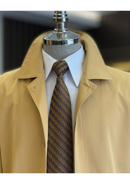 Italyan Stil Mevsimlik Erkek Trençkot Mont Camel T9568 fiyatları